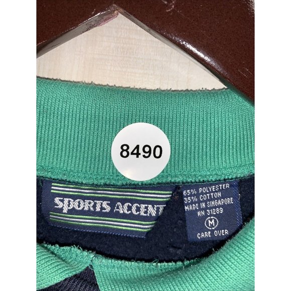 Vintage 1980–90s Sports Accent Womens Collared Sweatshirt Nautical Medium-8490 - Picture 3 of 7